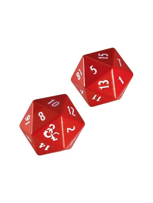 Dungeons & Dragons Heavy Metal Red & White 2d20 Dice Set - The Shop on ...